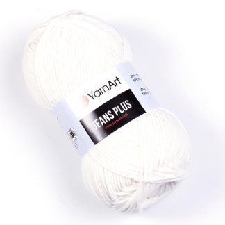 Джинс плюс   Jeans PLUS YARNART  01 білий
