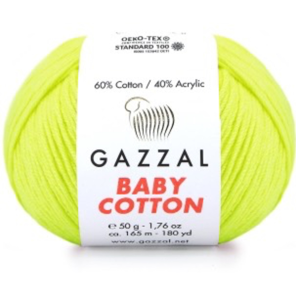 Бебі Котон Beby Cotton Gazzal 3462 жовтий неон