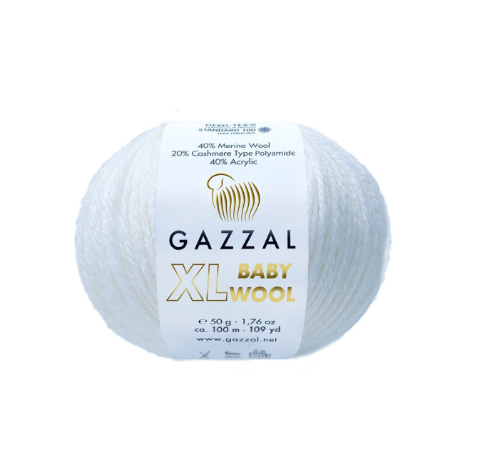 Бебі вул Газал XL BabyWool Gazzal XL 801 білий