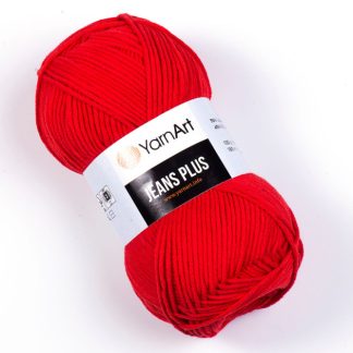 Джинс плюс   Jeans PLUS YARNART 90 червоний
