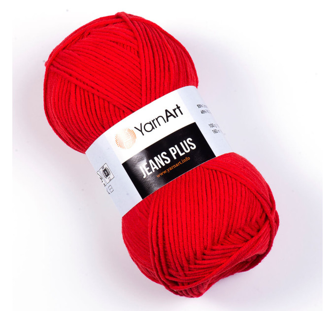 Джинс плюс Jeans PLUS YARNART 90 червоний